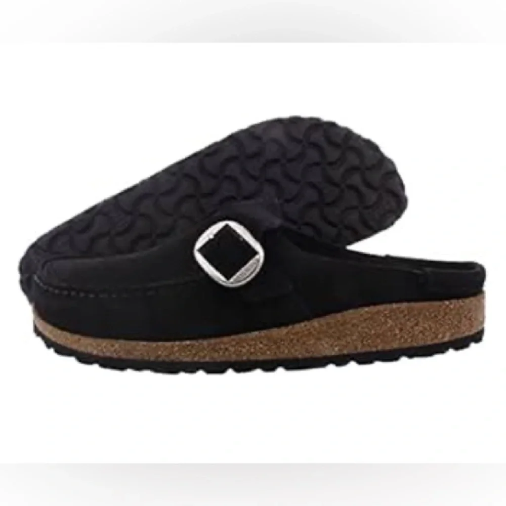Women’s Birkenstock Buckley suede leather black mules loafers size 6 NWT - Picture 4 of 8